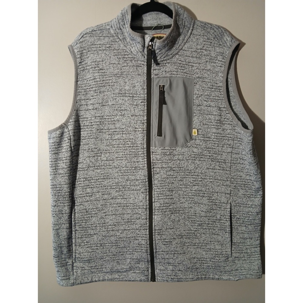 Lake Trail Mens Fleece Vest XXL Gray Full Zip Pockets‎ Outdoor Casual